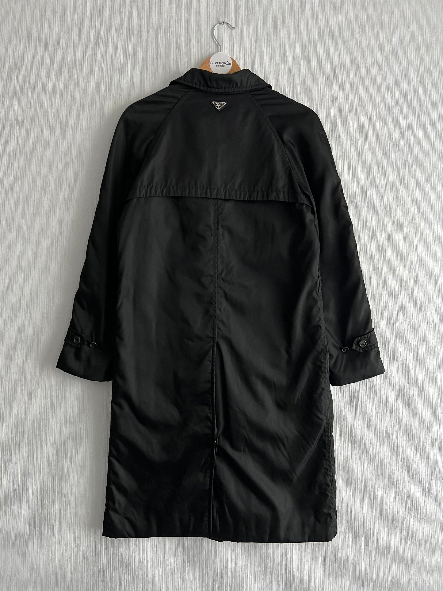 Prada Milano Nylon Black Womens Trench Coat