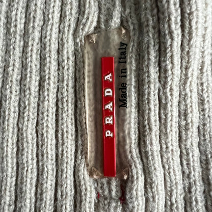 Vintage Prada Luna Rossa Red Tab Cream Wool Mens Hat
