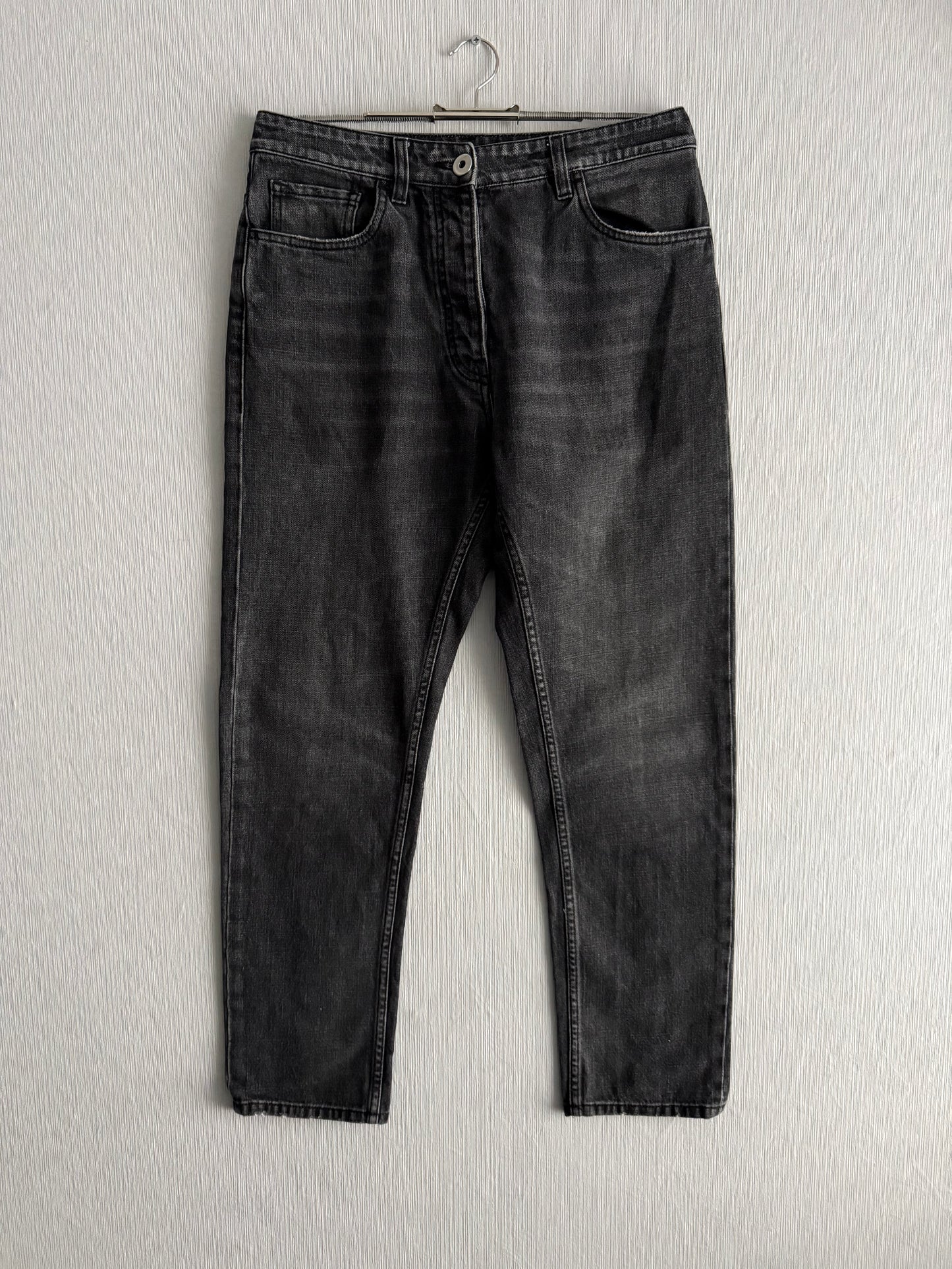 Prada Back Pocket Logo Grey Denim Pants Jeans