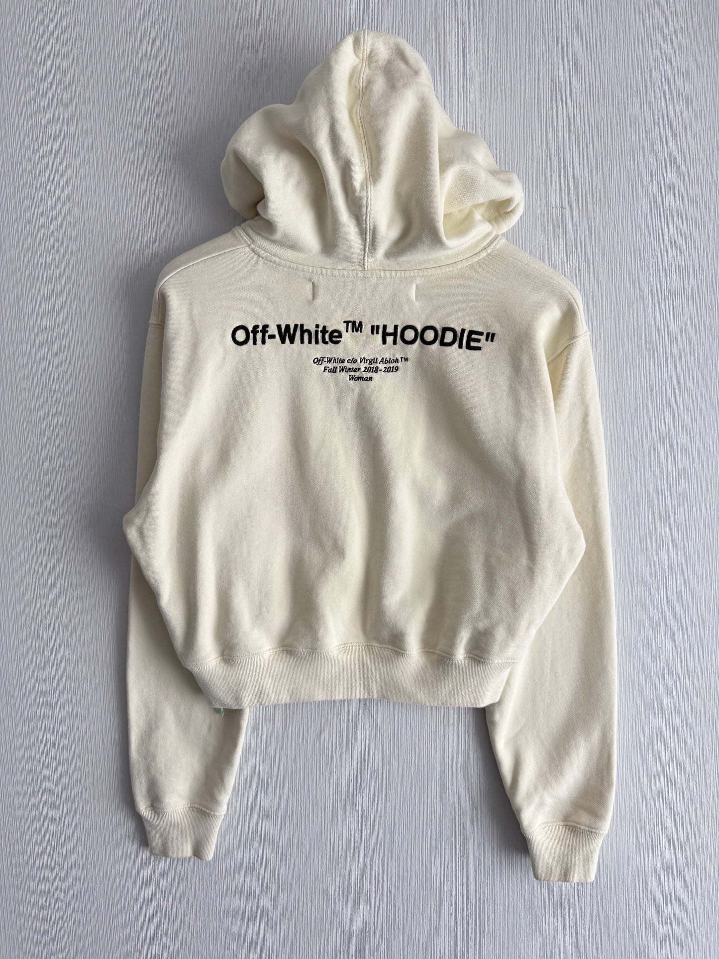 Off-White Cream Cropped Hoodie