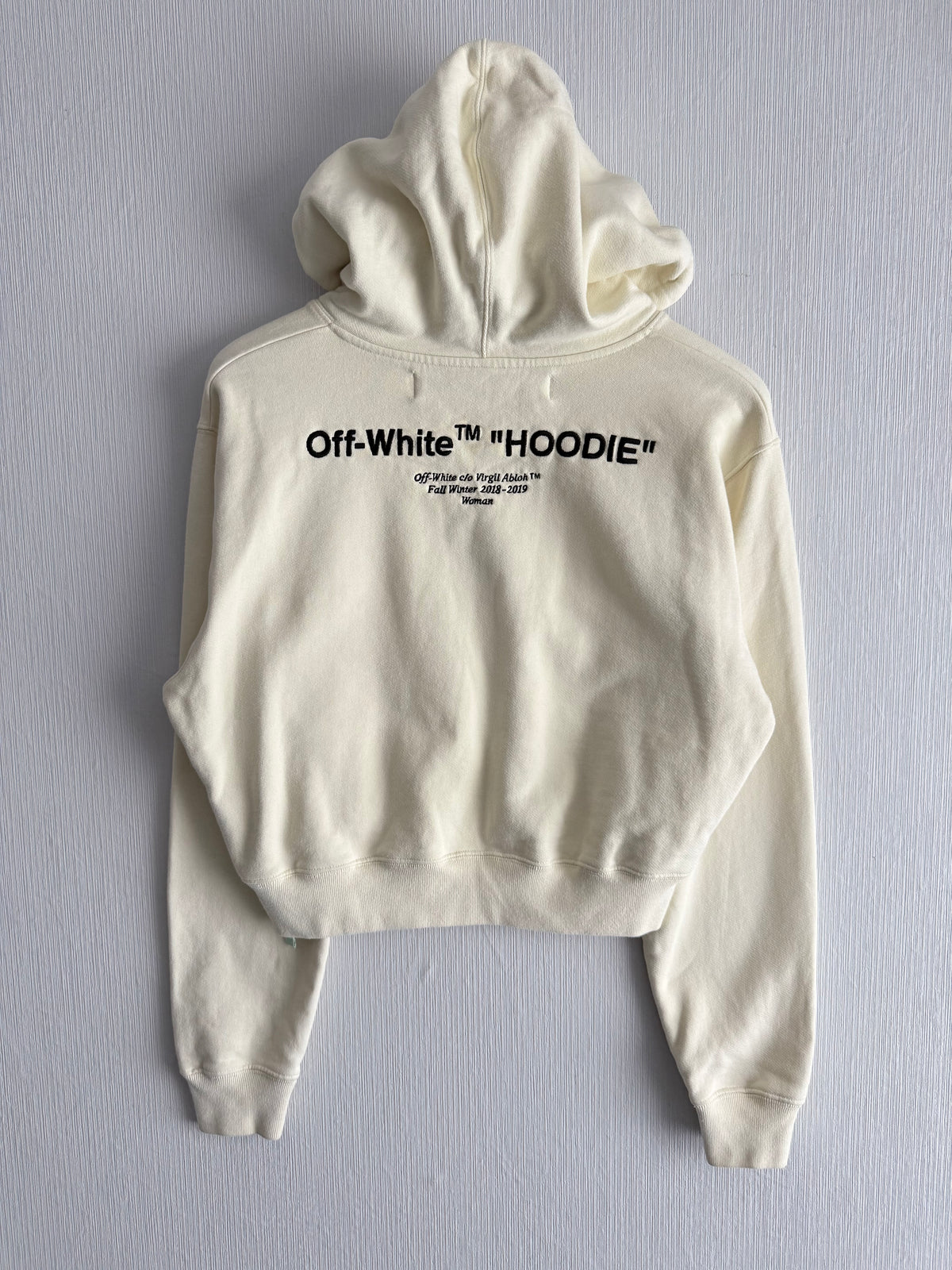 Off-White Cream Cropped Hoodie