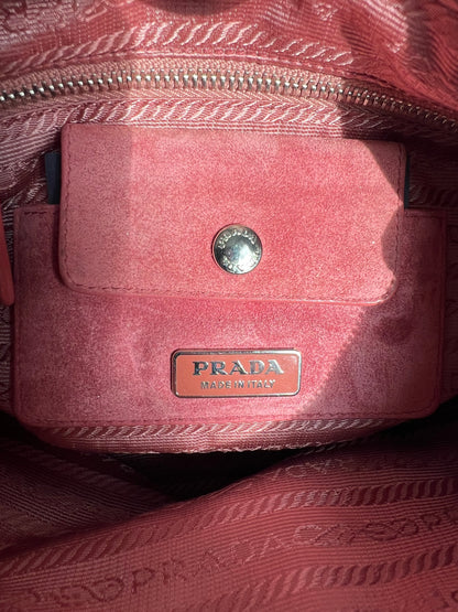 Prada Pochette Sirio Pink Suede Shoulder Bag