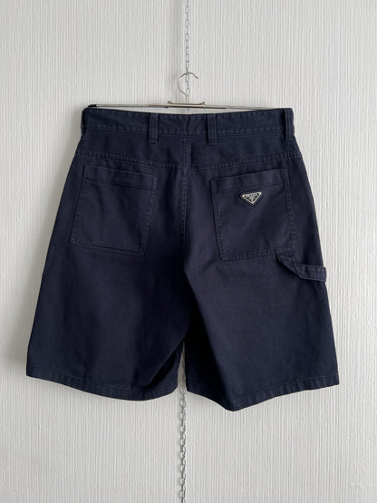 Prada Milano Blue Denim Carpenter Baggy Shorts