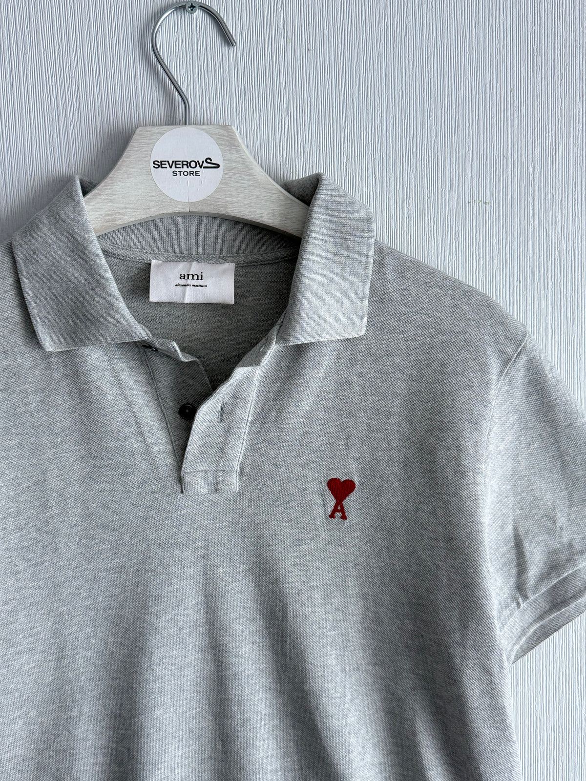 Ami Mens Grey Polo T-shirt