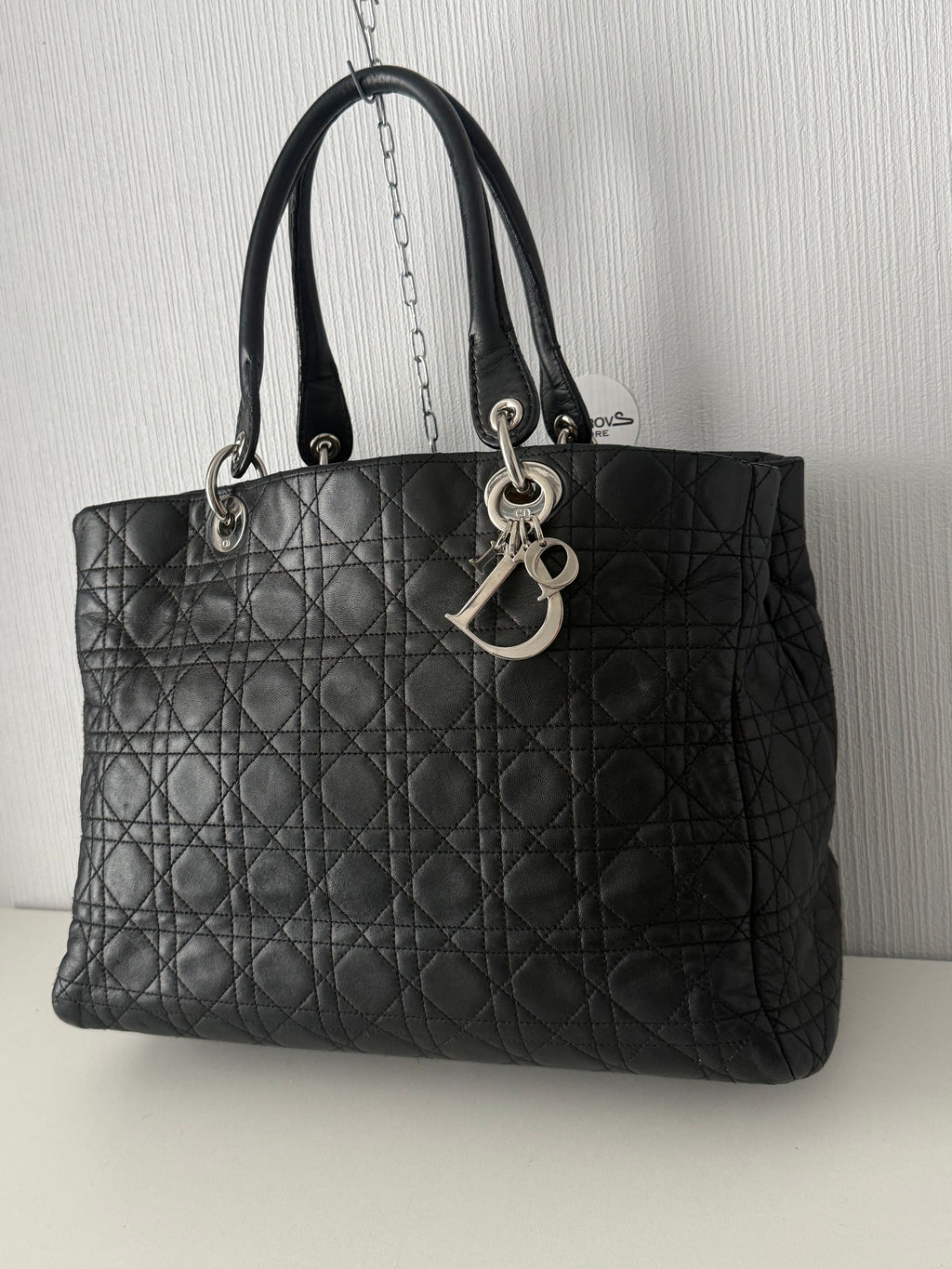 Christian Dior Lady Dior Soft Shopping Tote Cannage Quilt Lambskin Large