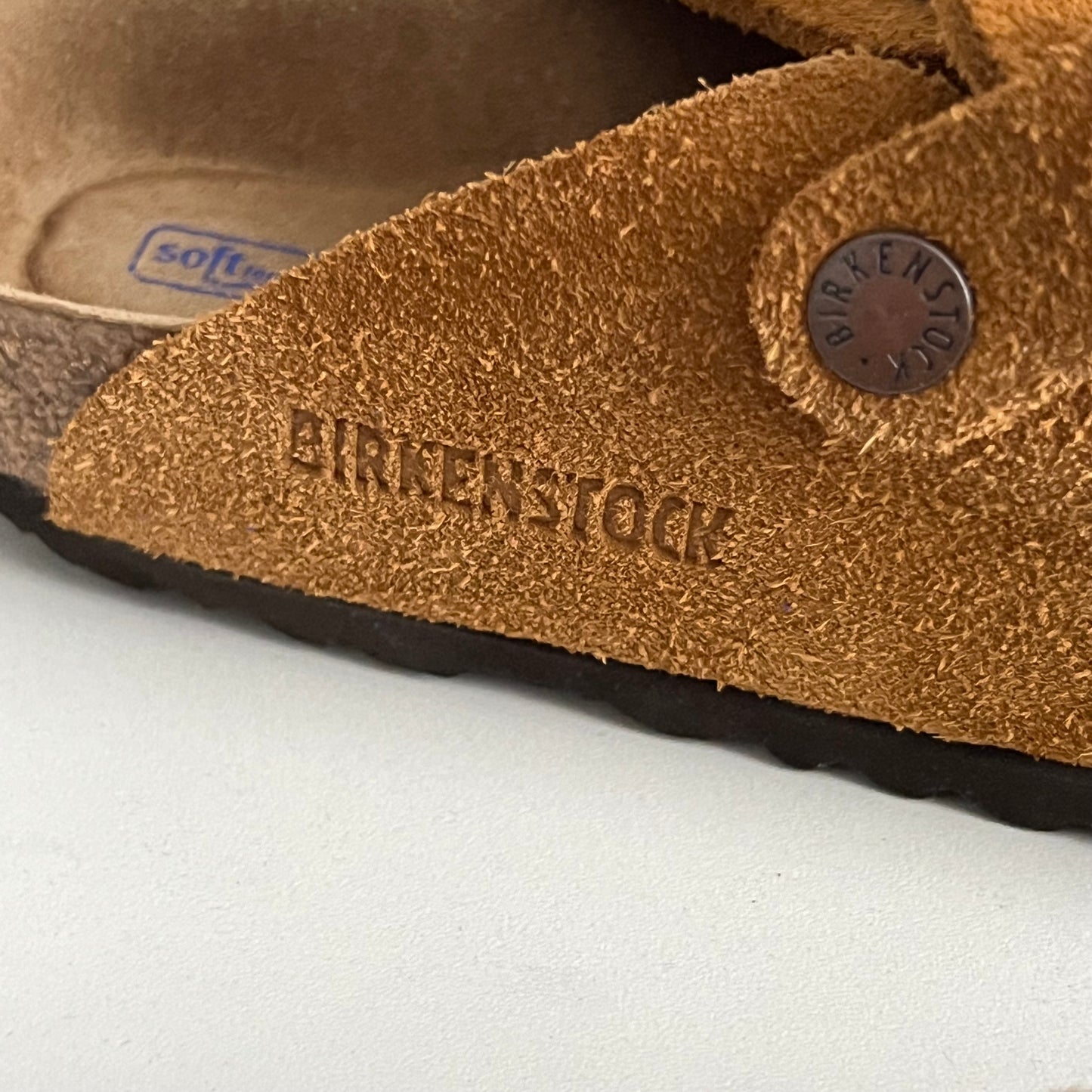 Birkenstock Boston Clogs in Mink Suede Mules