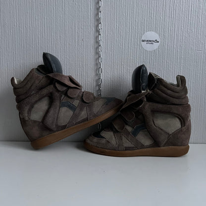 Isabel Marant Bekett Brown Suede Leather Trainers Womens Shoes