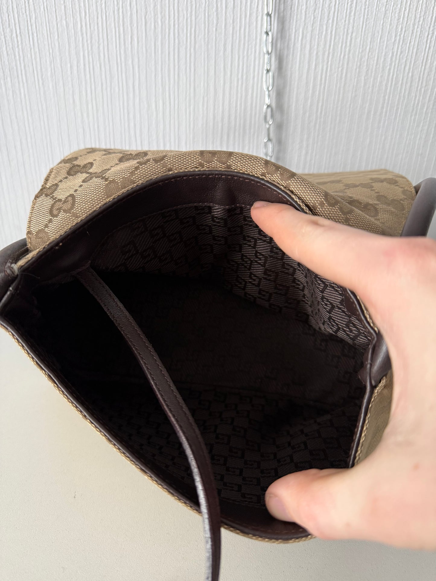 Gucci GG Canvas Looping Shoulder Bag