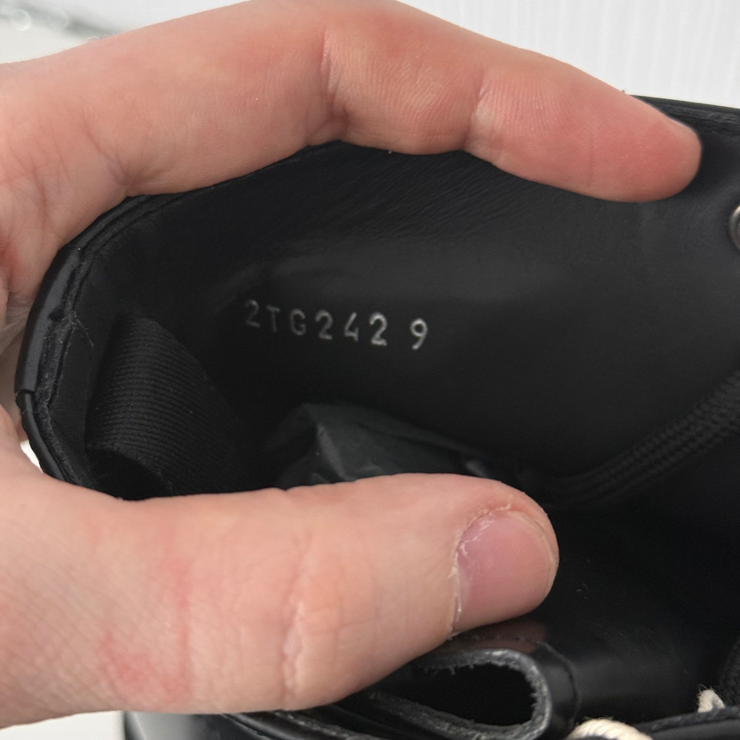 Prada Triangle Logo Brushed Leather Ankle Boots