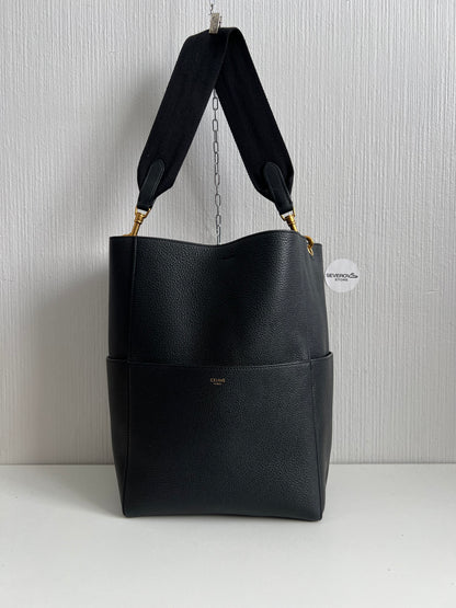 Céline Black Medium Seau Sangle Bucket Bag