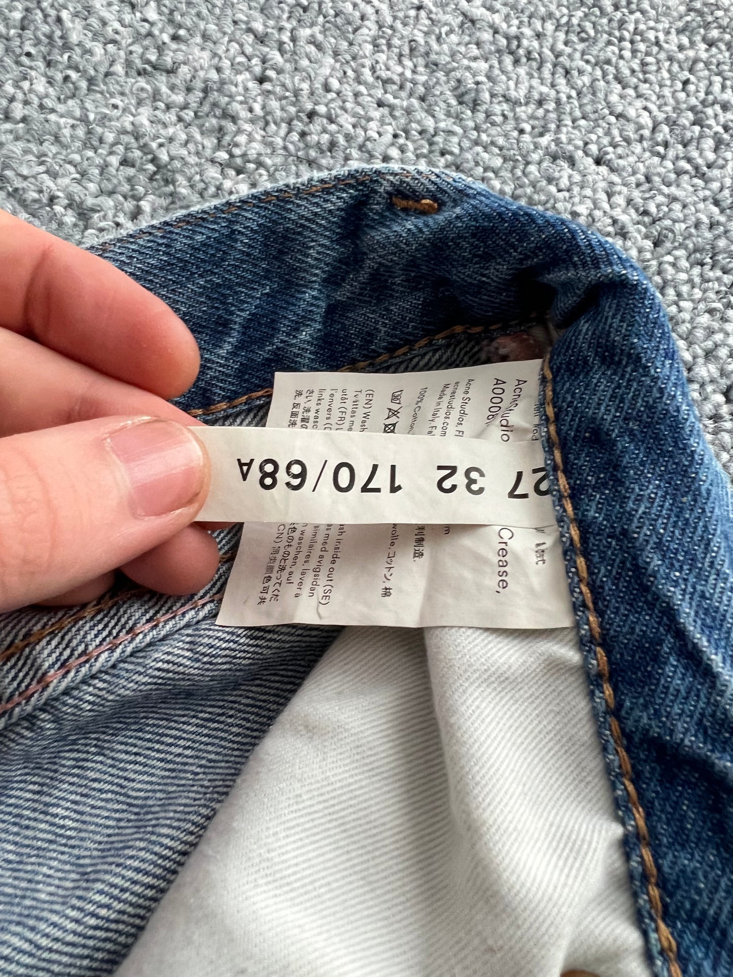 Acne Studios 1997 Blue Crease Denim Pants