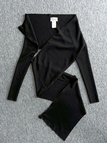 Maison Martin Margiela Line 1 Dark Grey Spiral Zipper Jumper – Fall 2012