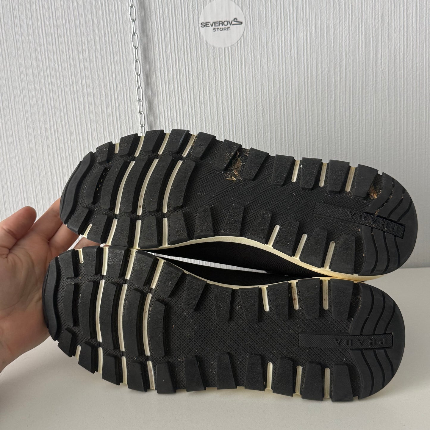 Prada Black Knit Fabric Runner Sneakers