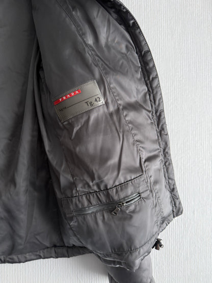 Prada Nylon Down Jacket with Fox Fur