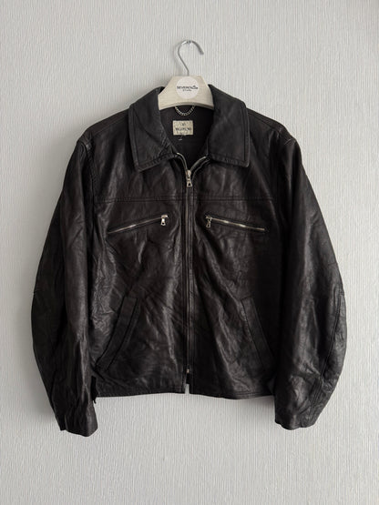 Valentino Vintage Crinkled Ovine Sammy Leather Jacket