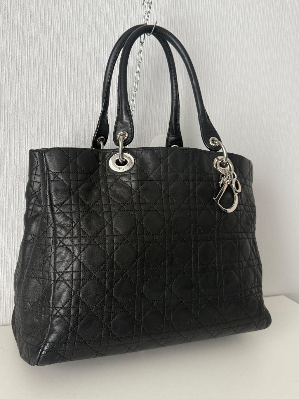 Christian Dior Lady Dior Soft Shopping Tote Cannage Quilt Lambskin Large