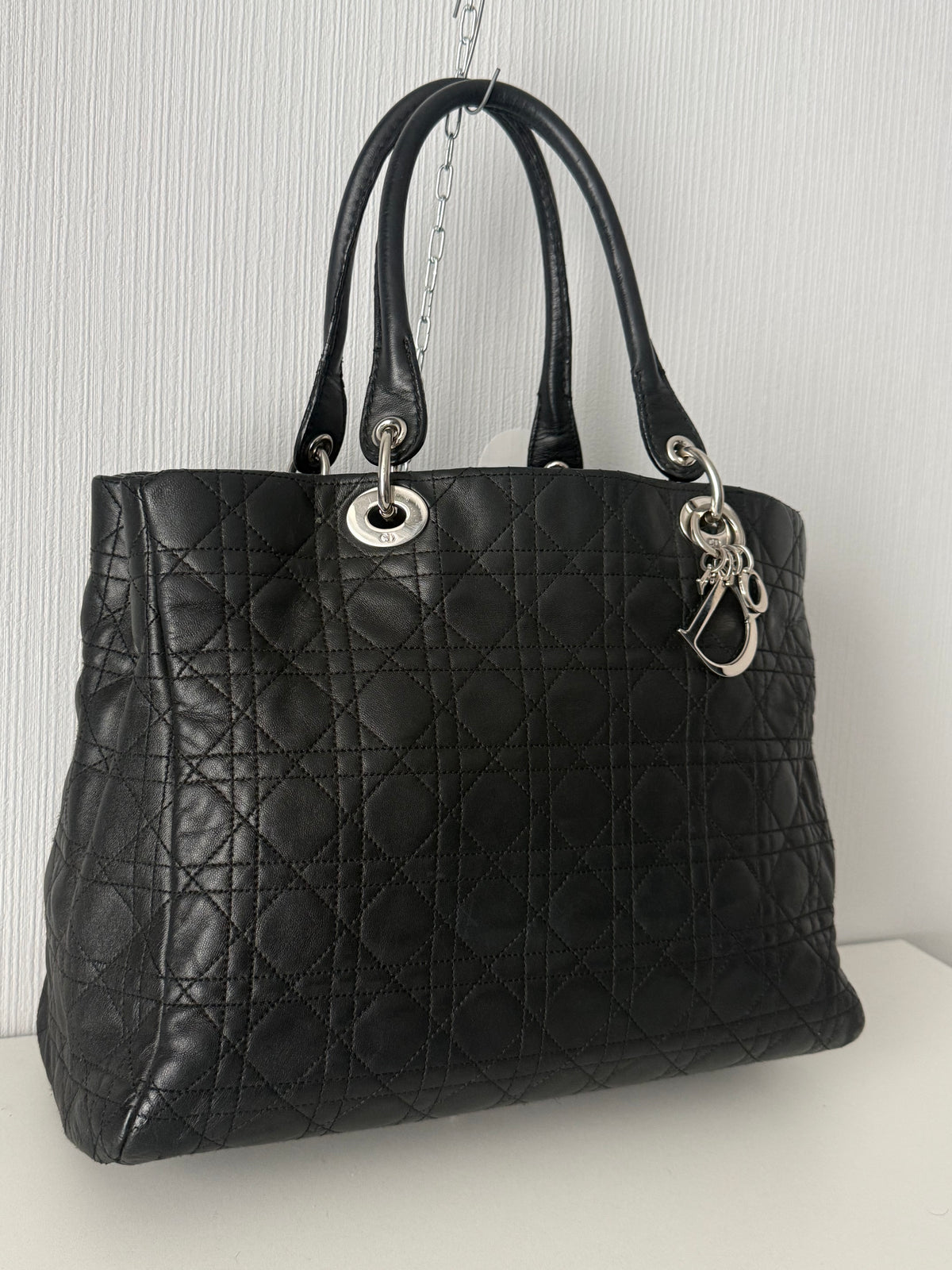Christian Dior Lady Dior Soft Shopping Tote Cannage Quilt Lambskin Large