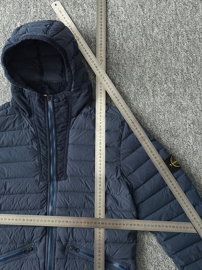 Stone Island SS19 Blue Loom Woven Down Chambers Jacket