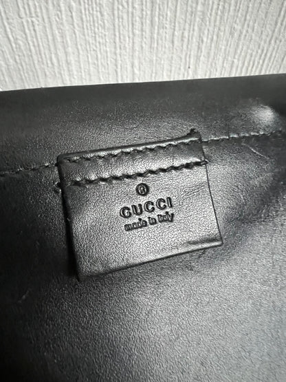 Gucci by Tom Ford Black Canvas Tote with Leather Trim