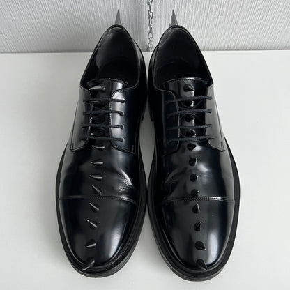 Balenciaga Spiked Derby Men’s Black Leather Shoes
