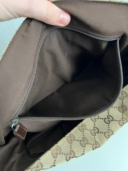 Gucci GG Monogram Canvas Flap Messenger Bag