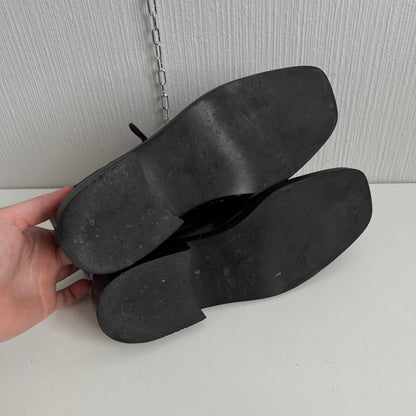 Gucci Black Leather Combat Lace Up Ankle Women's Boots