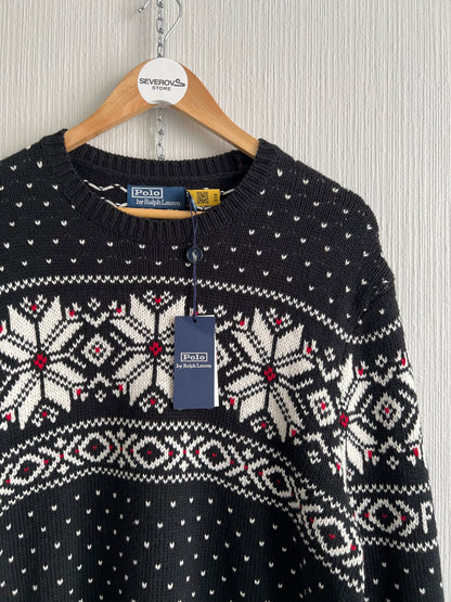 Polo Ralph Lauren Snowflake Cotton Cashmere Blend Knit Mens Sweater