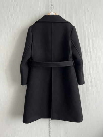 Chloe Black Wool Button Coat