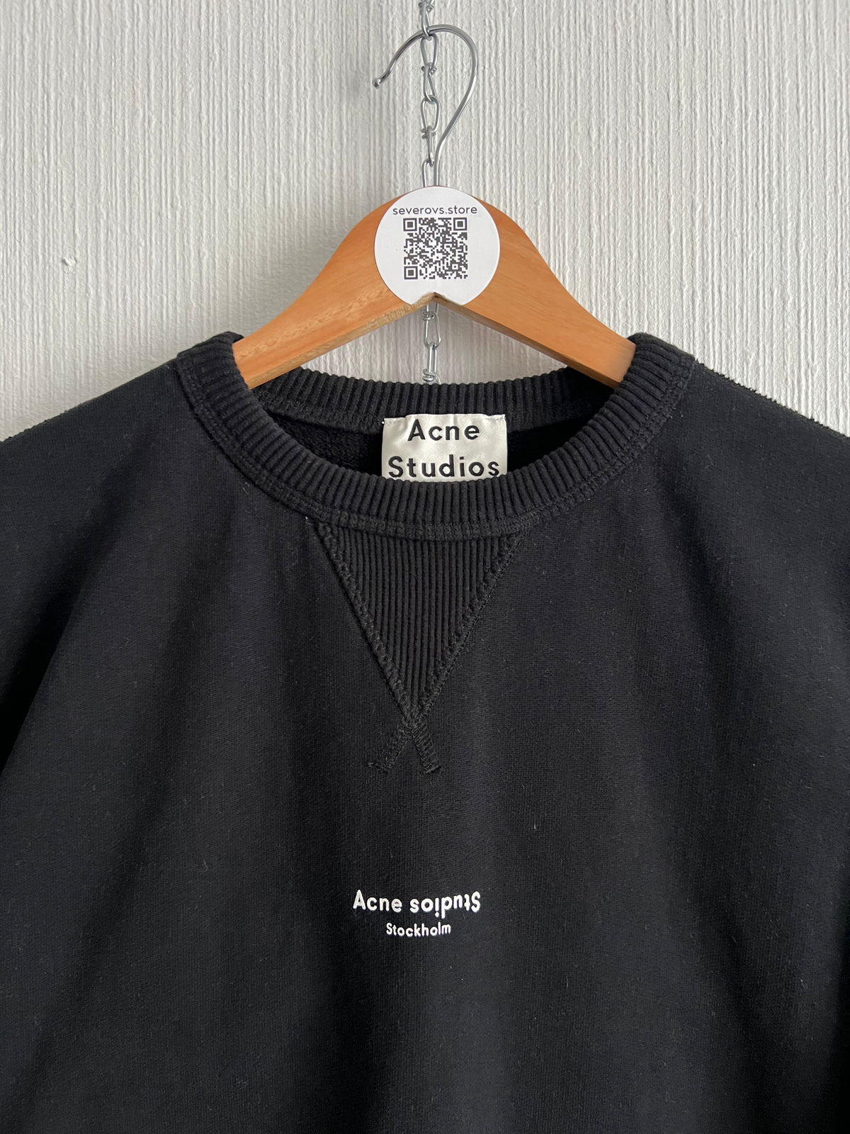 Acne Studios Reverse-logo Black Cotton Sweatshirt — product photo