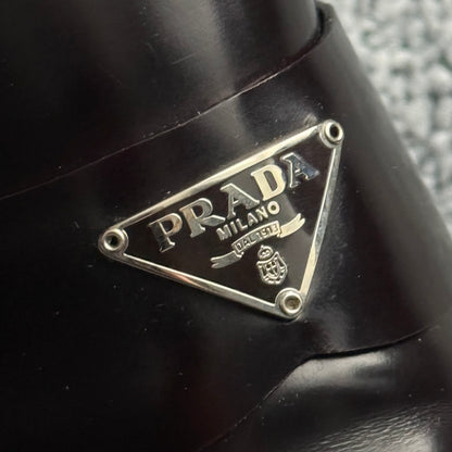 Prada Triangle-logo Leather Loafers