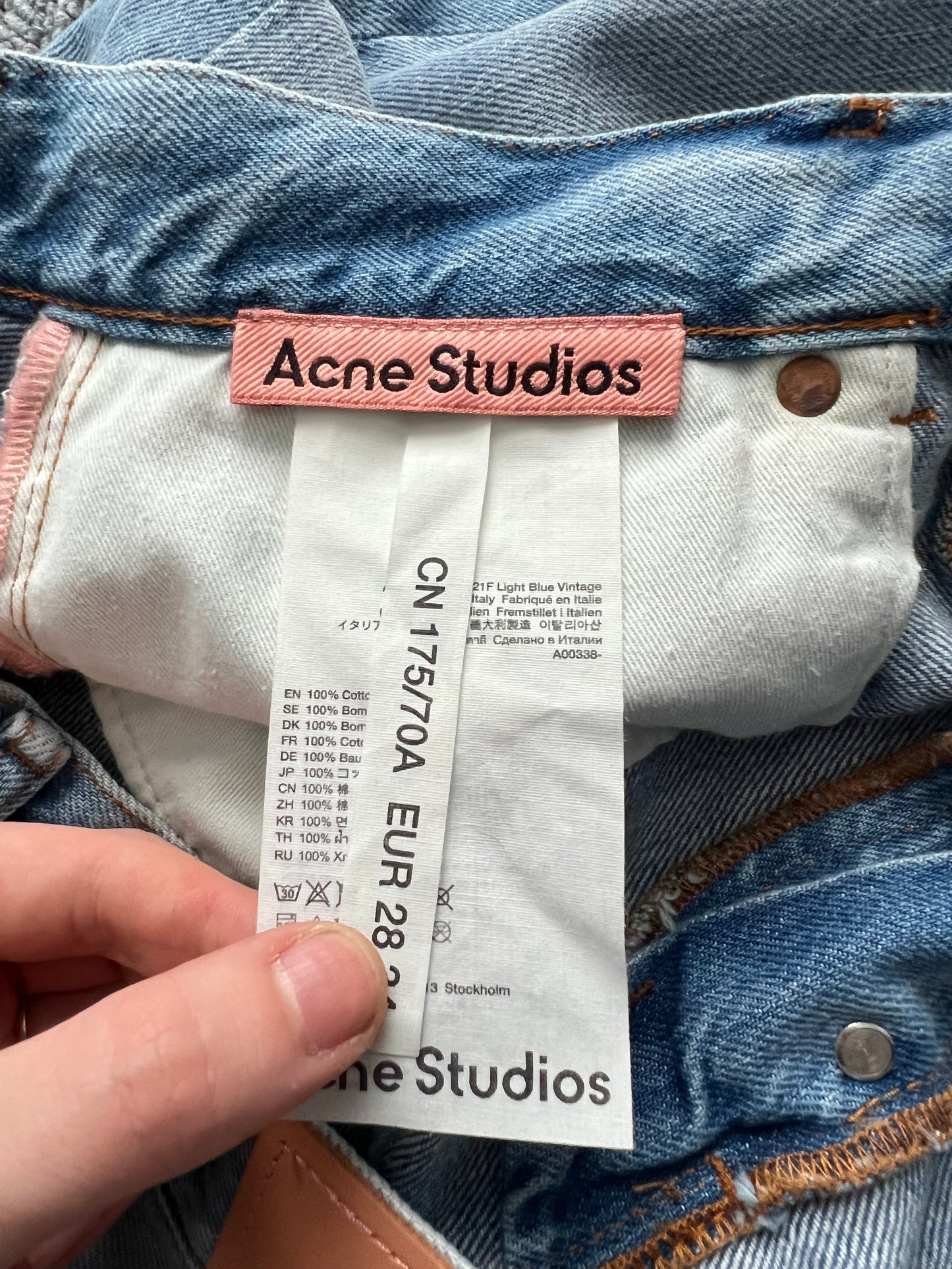 Acne Studios 2021F Light Blue Vintage Mens Denim Pants
