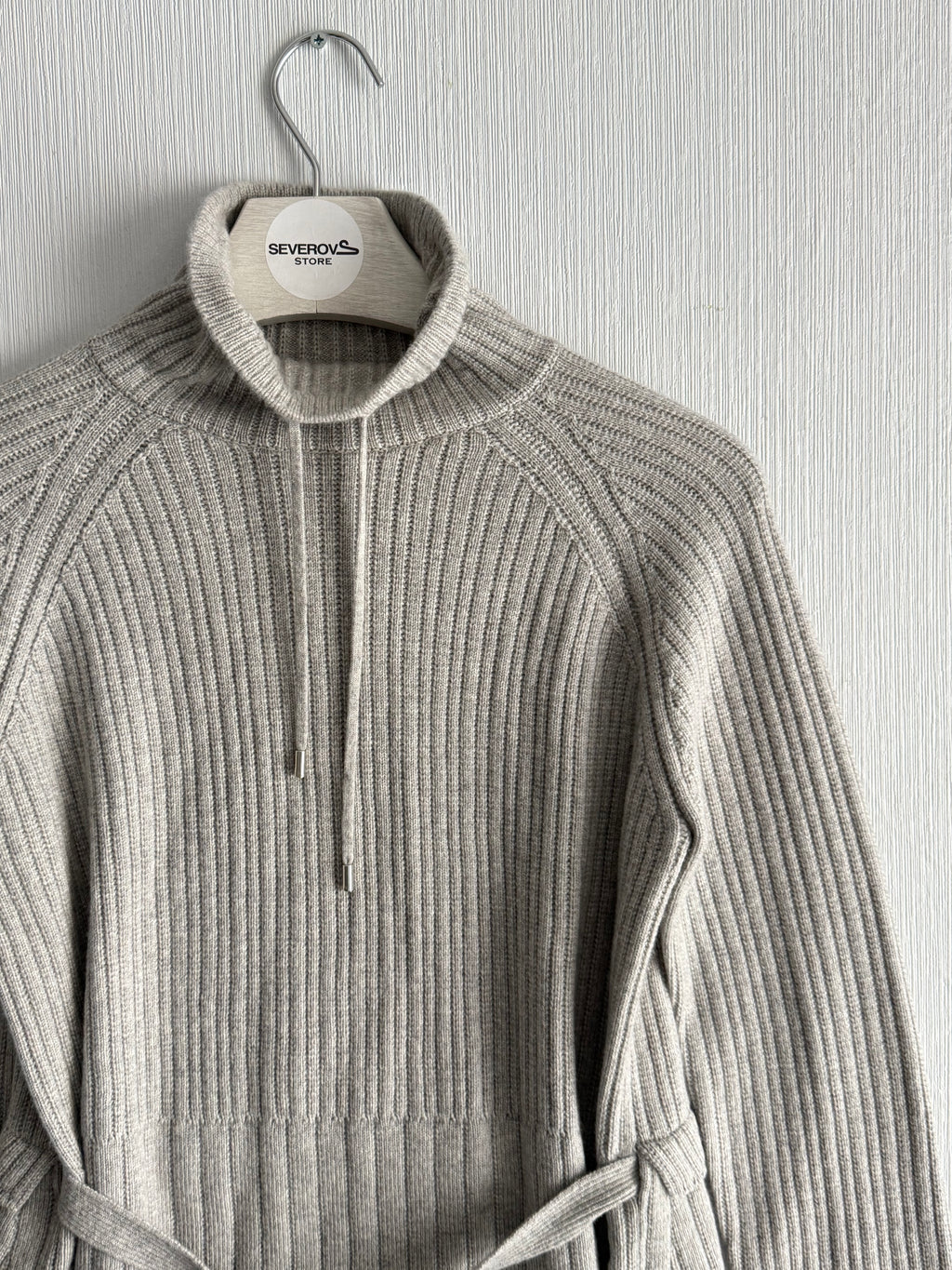Loro Piana Cashmere Suit Rib Belted Turtleneck and Pants