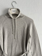 Loro Piana Cashmere Suit Rib Belted Turtleneck and Pants