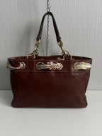 Gucci Positano Tote Handbag in Brown Leather