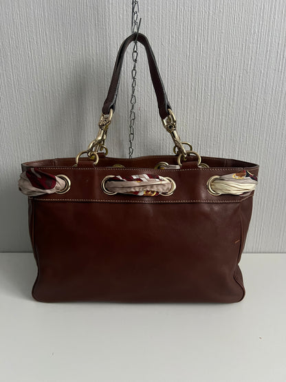 Gucci Positano Tote Handbag in Brown Leather