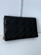 Christian Dior Lady Dior Patent Black Leather Bag