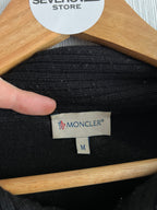 Moncler Logo Black Wool Zip Cardigan