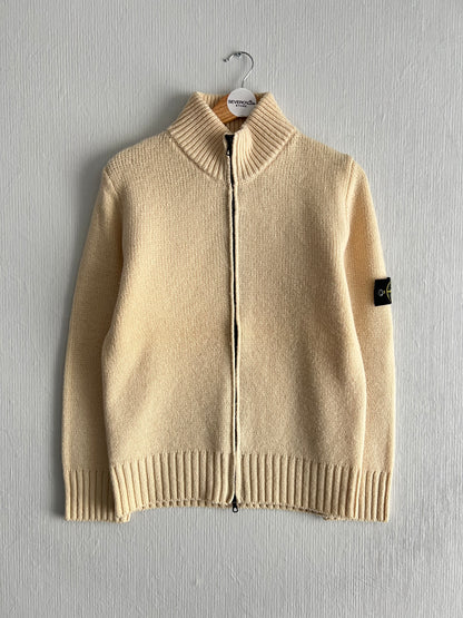 Stone Island Wool Beige Zip Sweater