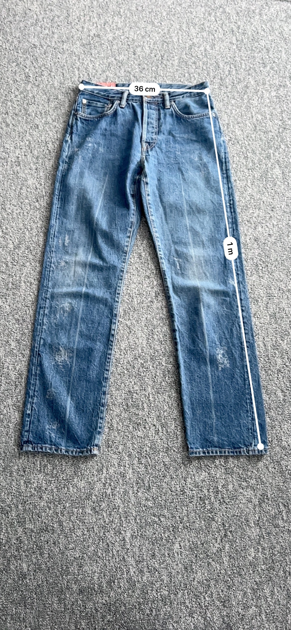Acne Studios 1997 Blue Crease Denim Pants