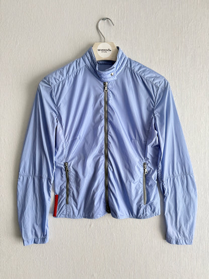 Prada Sport SS00 Nylon Moto Baby Blue Jacket