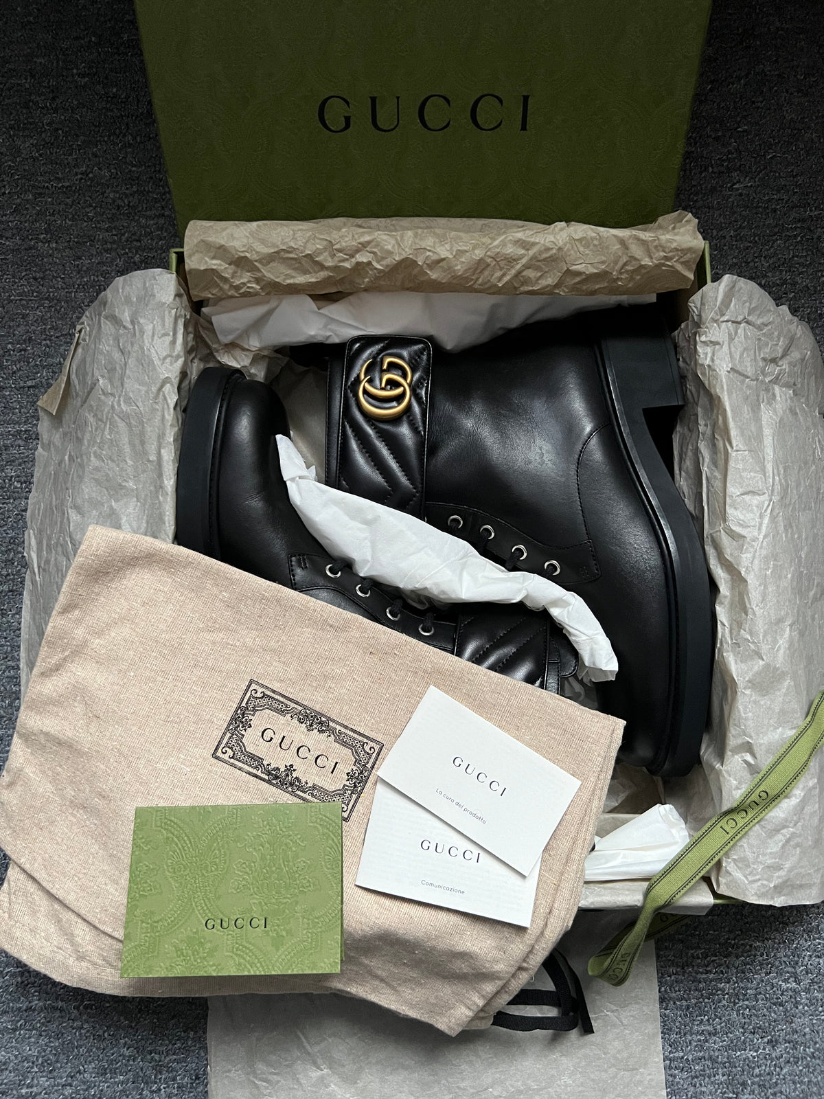 Gucci Marmont Double G Black Womens Ankle Boots — product photo