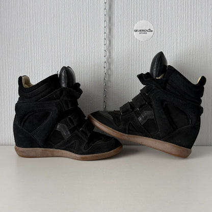 Isabel Marant Bekett Black Suede Leather Trainers