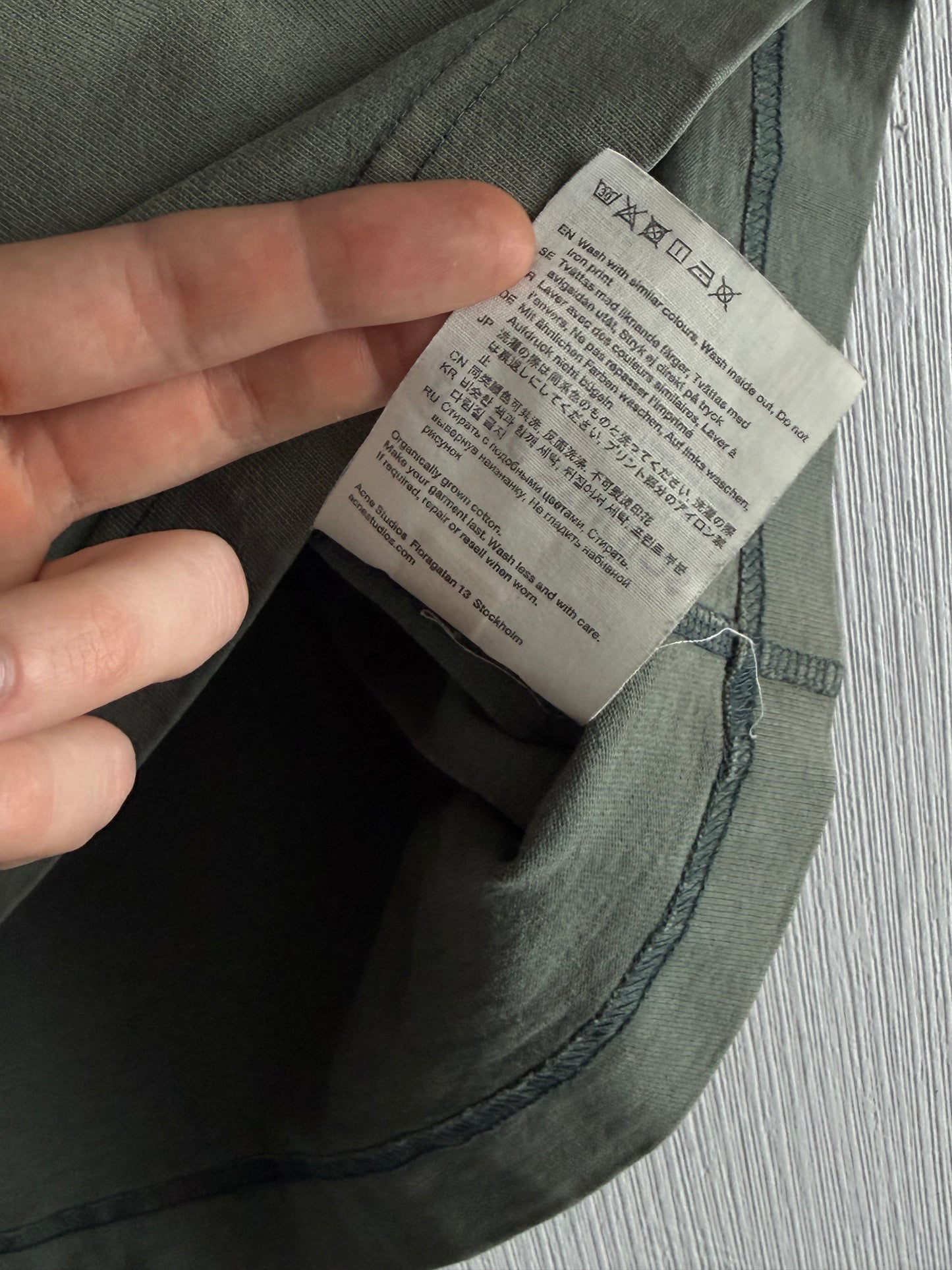 Acne Studios Sage Green Oversized T-shirt