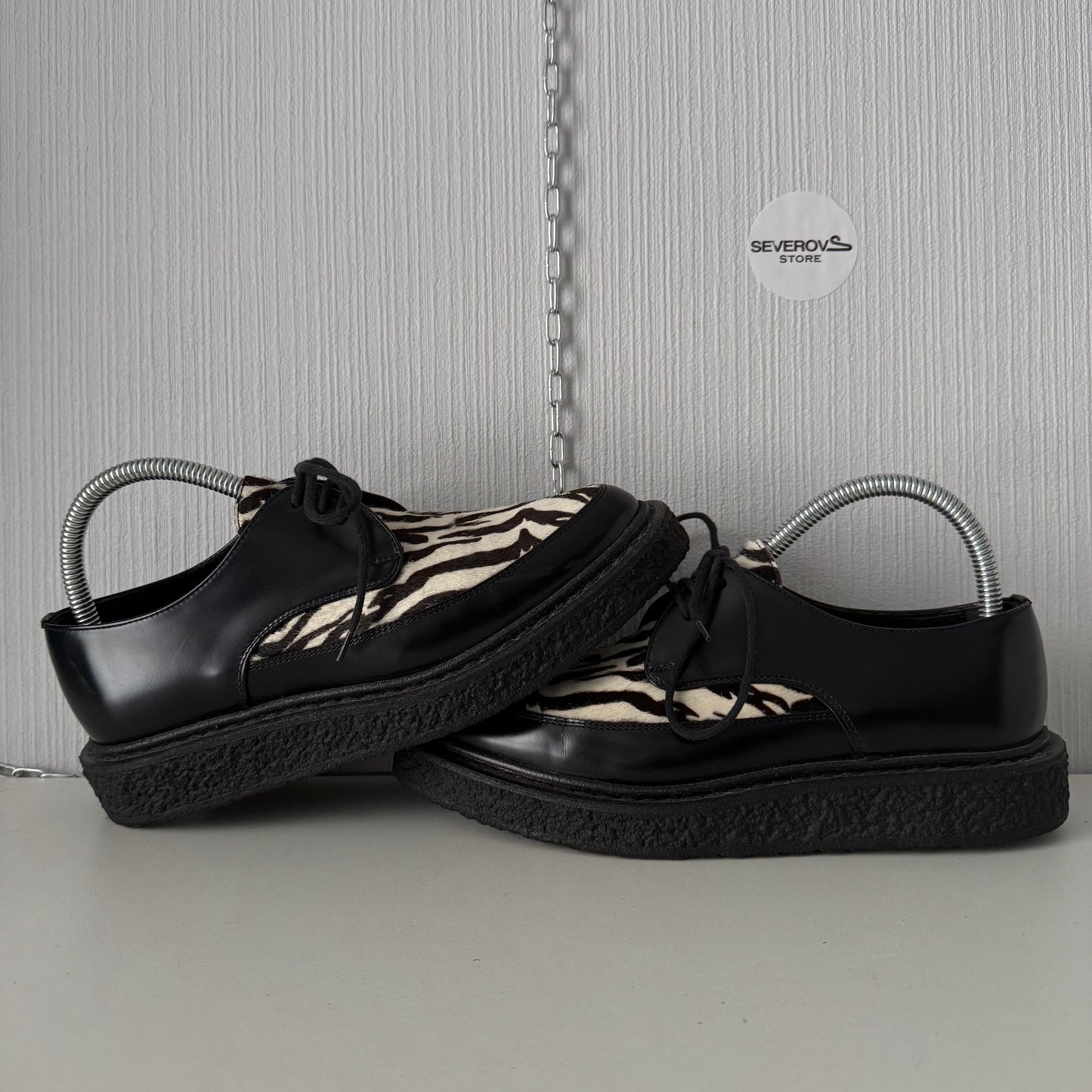 Saint Laurent Black Pony Hair Zebra Leather Shoes