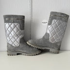 Chanel Black Suede Leather Coco Cocoon Boots by Karl Lagerfeld
