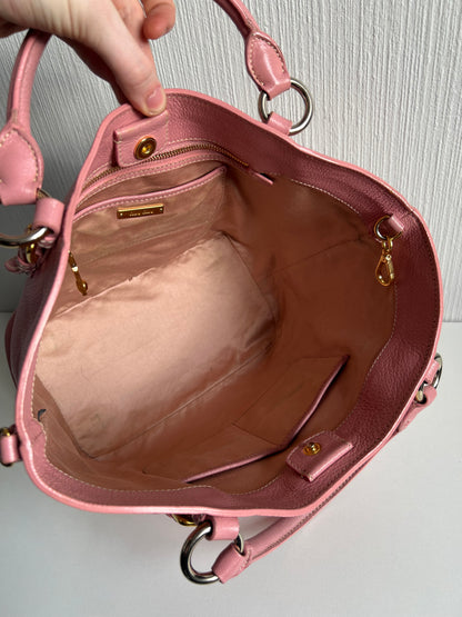 Miu Miu Tote Pink Leather Handbag Bag