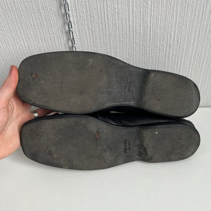 Prada Soft Nappa Black Leather Loafers