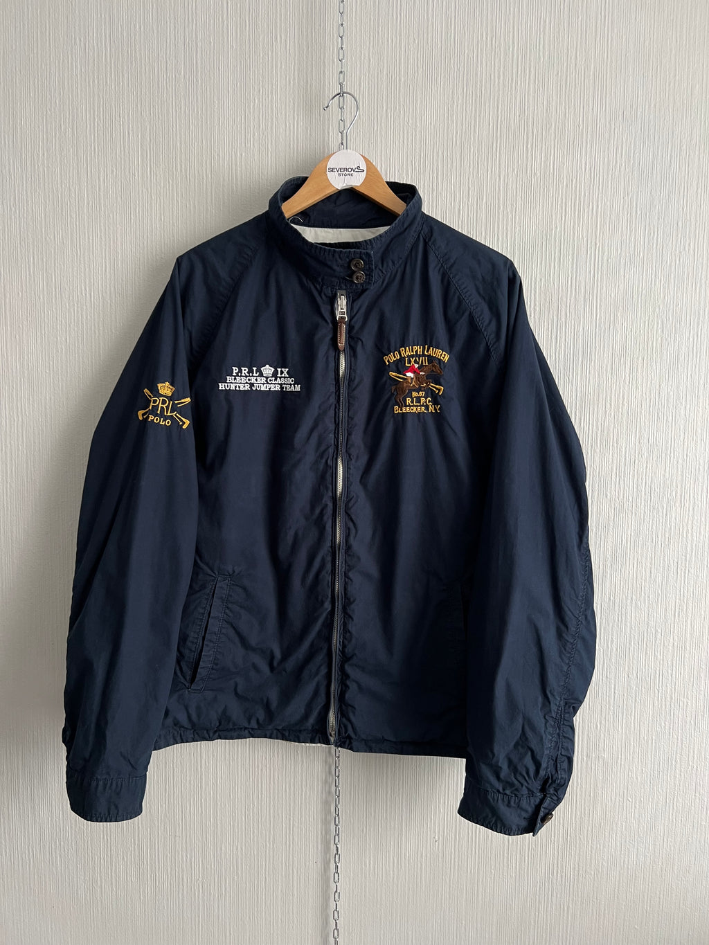 Polo Ralph Lauren Navy Embroidery Cotton Reversible Jacket