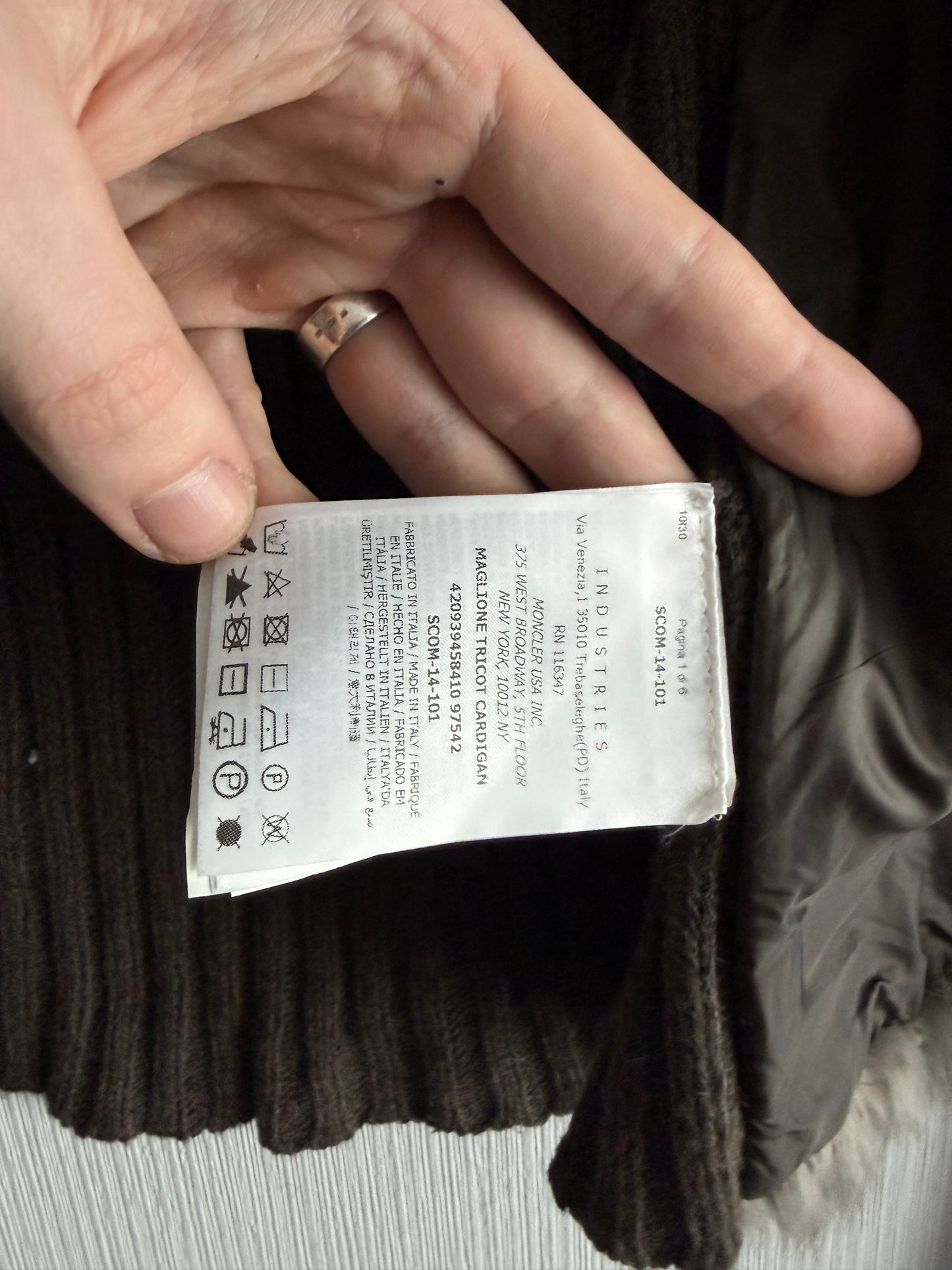 Moncler FW18 Rabbit Fur Camo Zip Up Cardigan Sweater