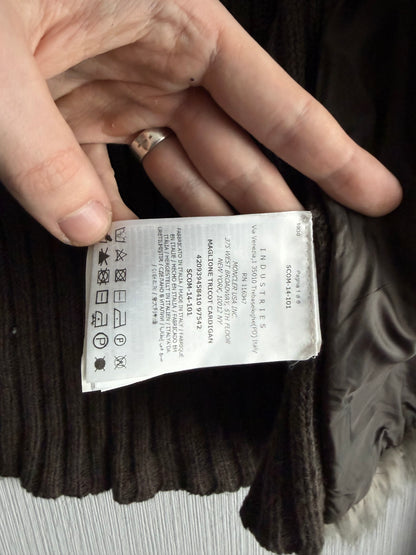 Moncler FW18 Rabbit Fur Camo Zip Up Cardigan Sweater